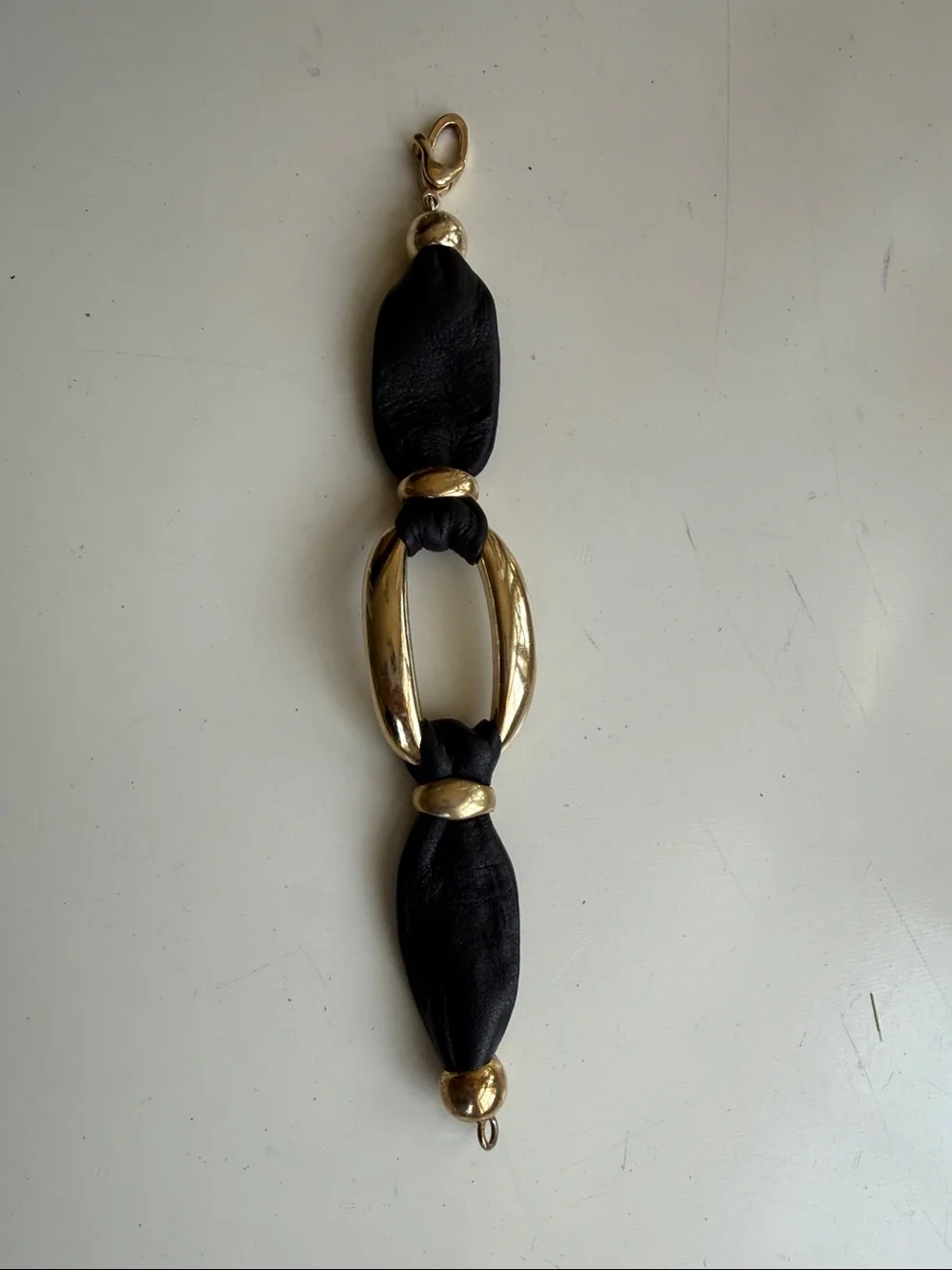 Leather And Gold Bracelet